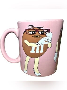 M&M'S Pink Character Mug with MS. Brown M&M Graphic Cup Mug Tea Coffee